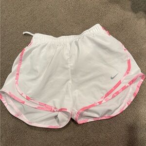 Nike Women's Athletic Shorts in White and Pink